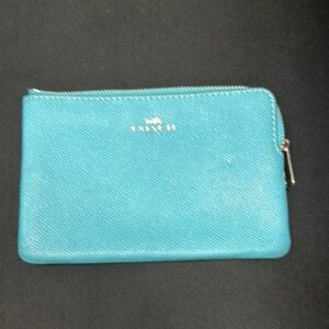 Coach Teal Leather Pouch